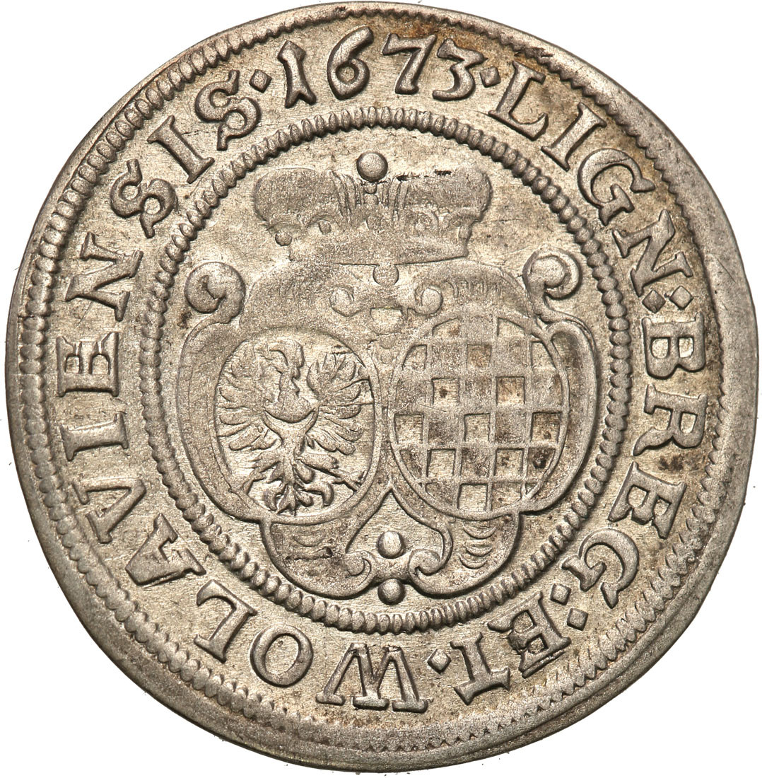 Śląsk, ks. legnicko-brzesko-wołowskie. Luise von Anhalt (1673-1680). 6 krajcarów 1673, Brzeg